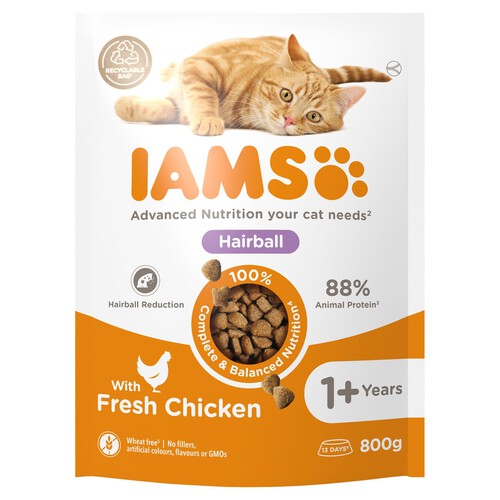 Iams For Vitality Hairball 1+ Years With Fresh Chicken