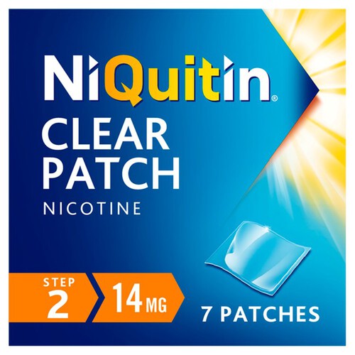 NiQuitin Clear Patch - Step 2 14mg, 7 Nicotine Patches - Stop Smoking Aid