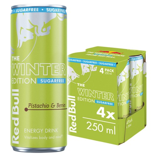 Red Bull Energy Drink Sugar Free Pistachio Edition  4 x 250ml