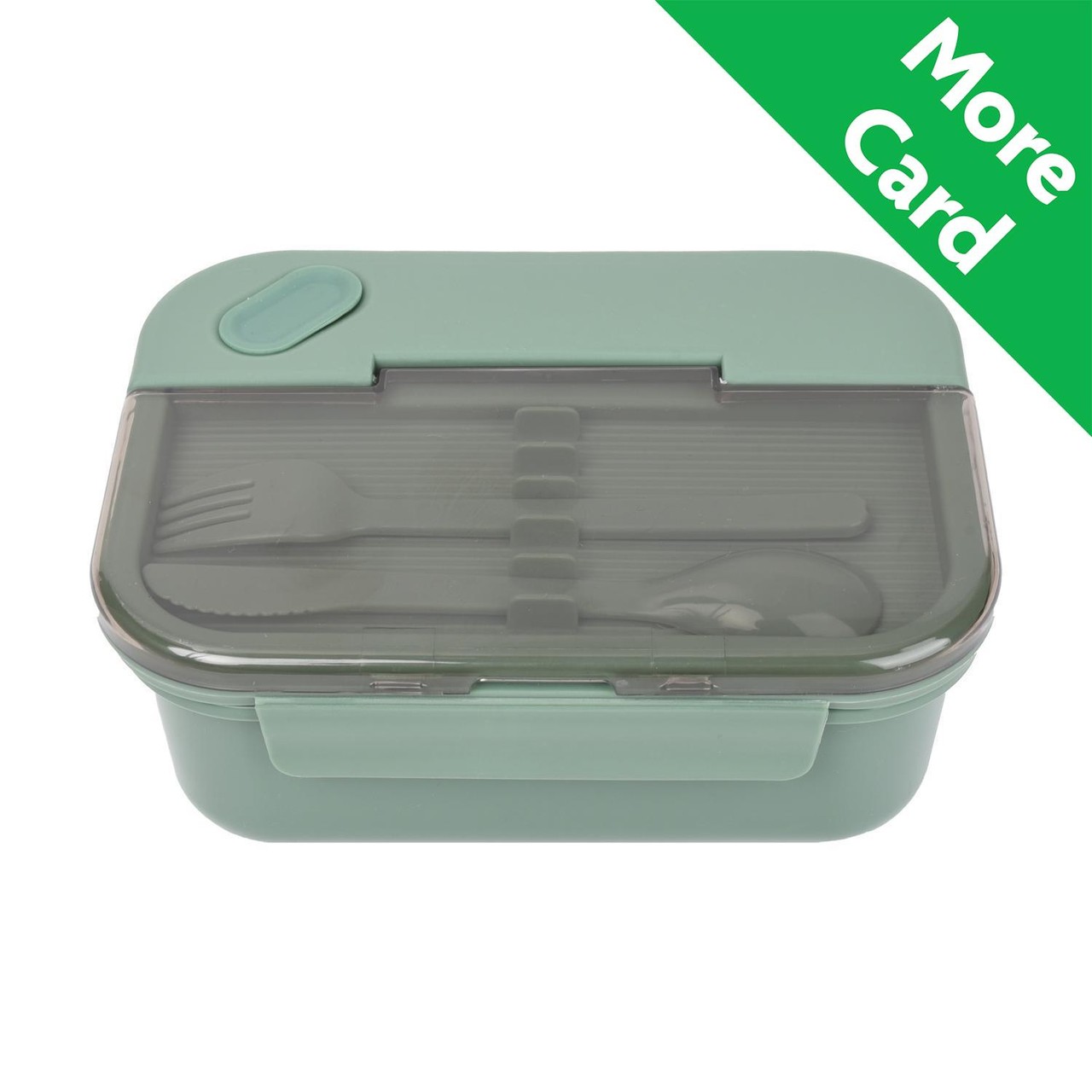 Nutmeg Home Lunchbox With Cutlery Green 1.25l