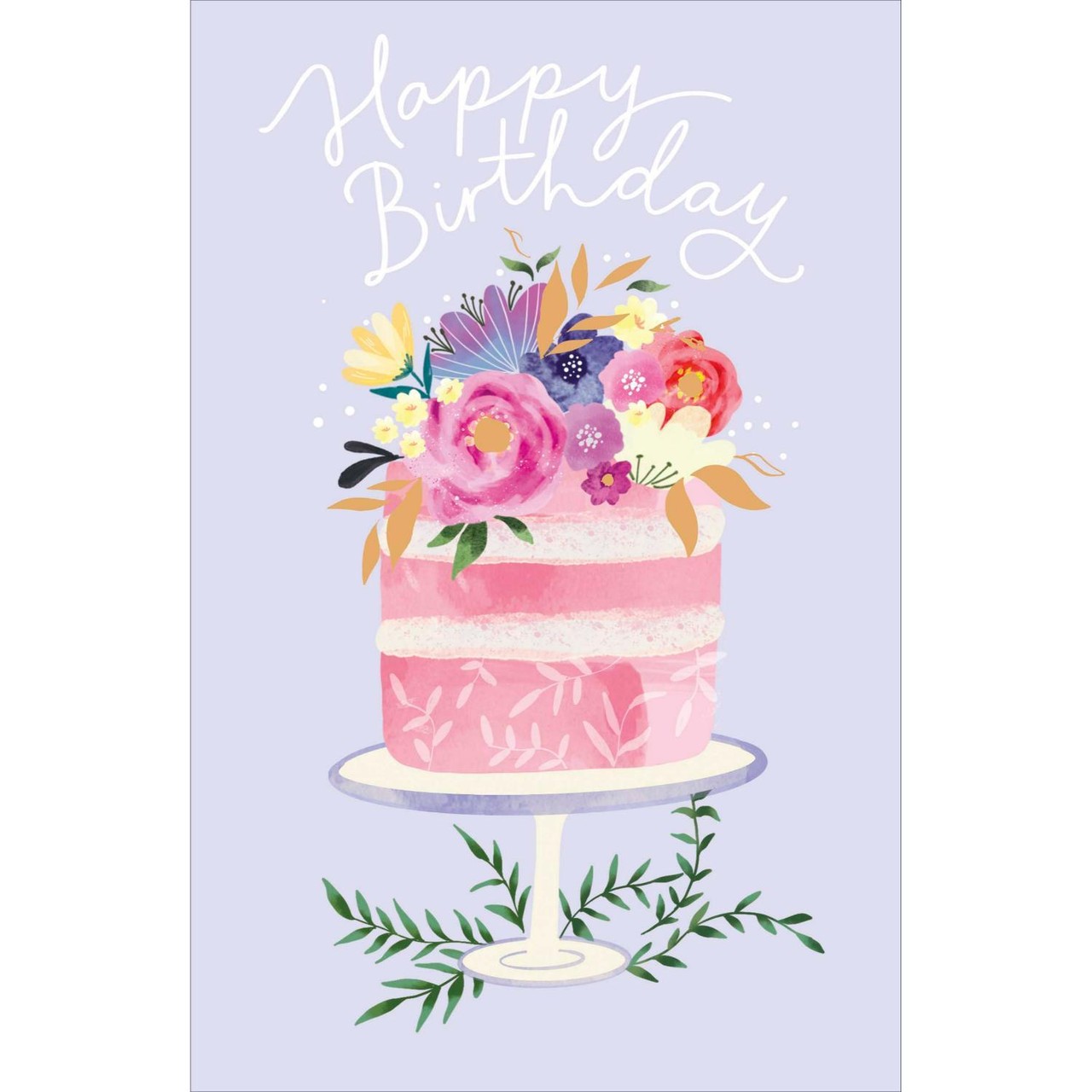 Cake With Flowers Birthday Card