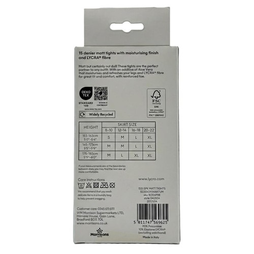 Nutmeg Size Medium Ladies Natural 15 Denier Matt Tights 5 Pack 
