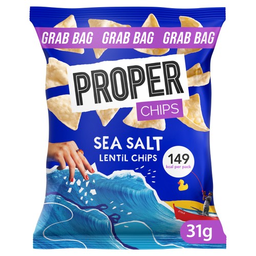 Proper Chips Sea Salt Lentil Chips   31g