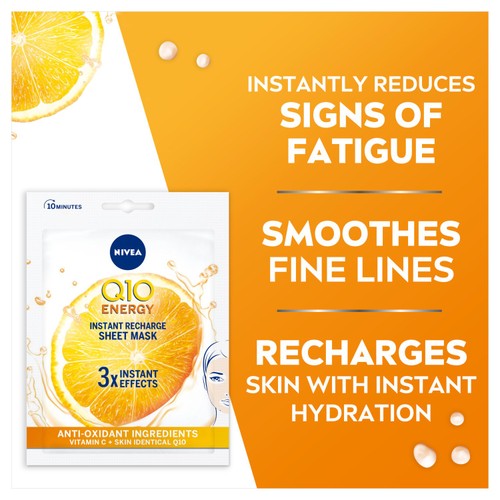 NIVEA Q10 Energy Instant Recharge Face Sheet Mask - 1 Sheet