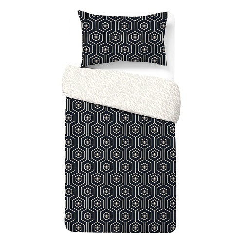 Nutmeg Home Easy Care Deco Bee Duvet Set Single