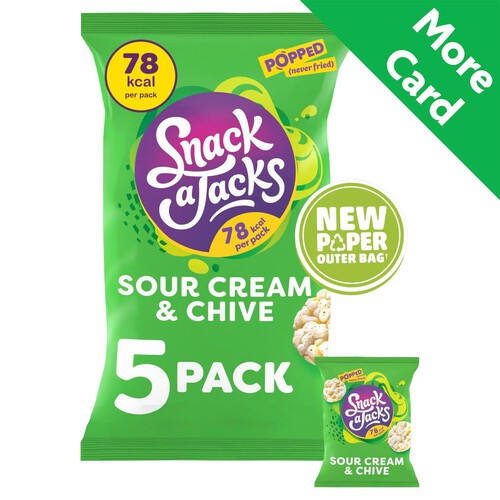 Snack a Jacks Sour Cream & Chive Multipack Rice Cakes Crisps 