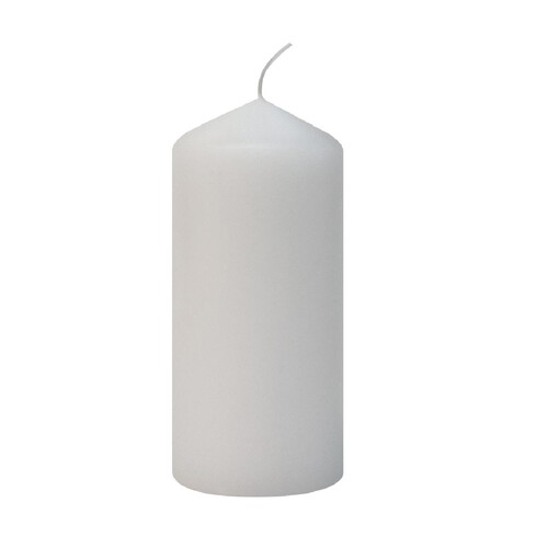 Nutmeg White Pillar Candle Medium