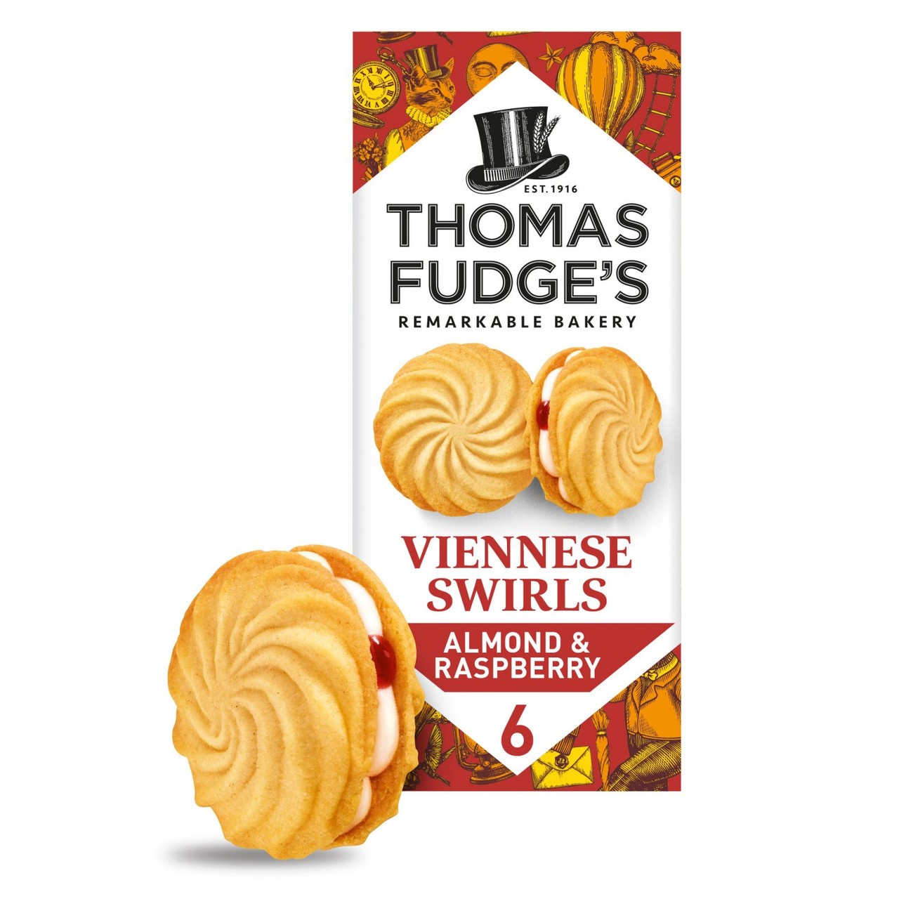 Thomas Fudge All Butter Raspberry & Almond Viennese Swirls 130g