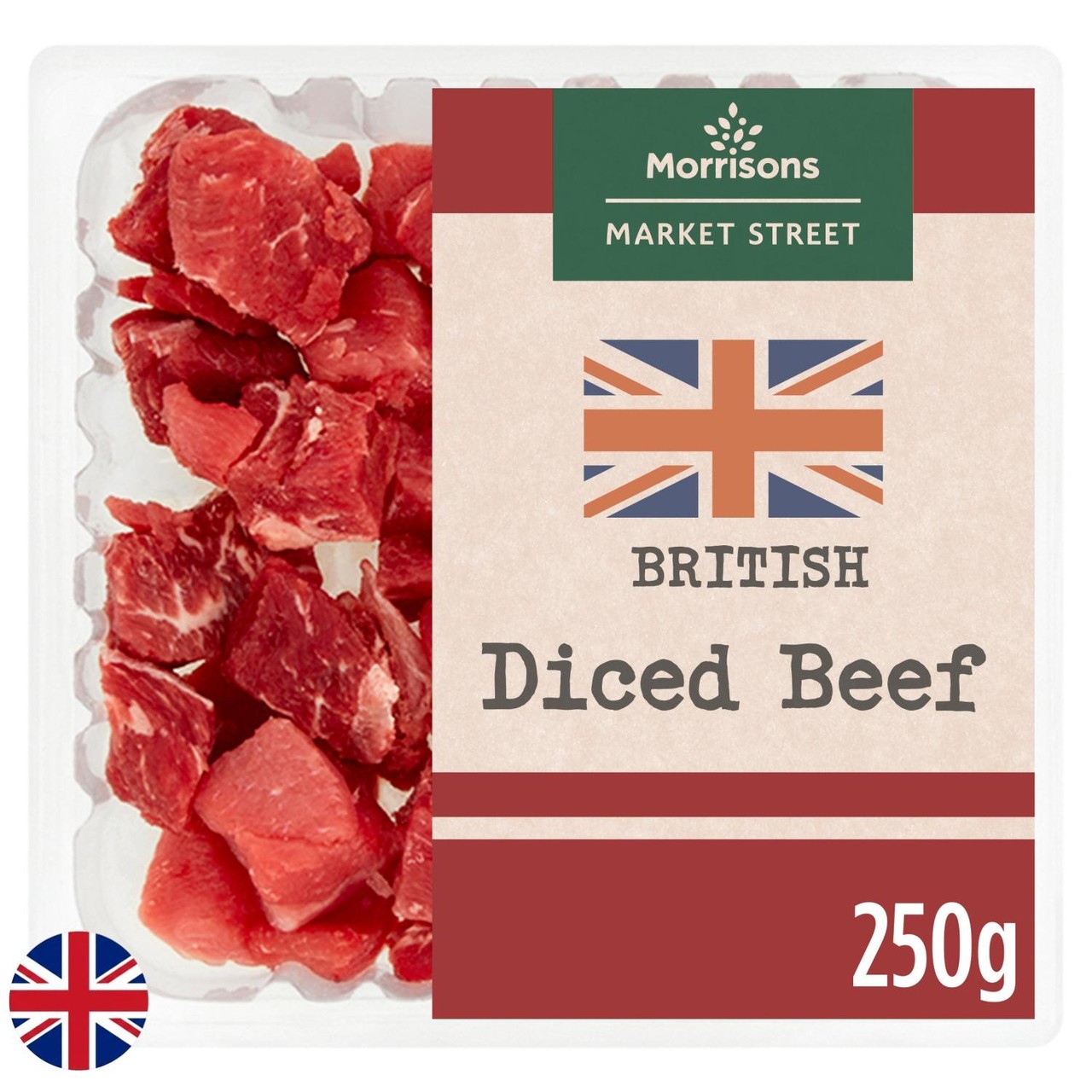 Morrisons British Lean Diced Beef 250g