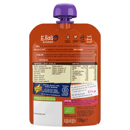Ella's Kitchen Organic Cottage Pie Baby Food Pouch 7+ Months