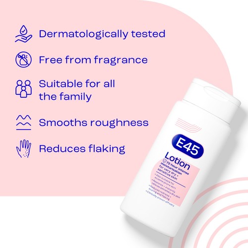 E45 Moisturiser Lotion, body, face and hands lotion For Very Dry Skin