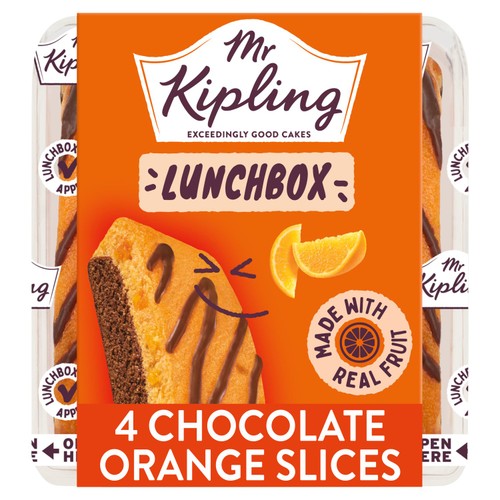 Mr Kipling Lunchbox Milk Chocolate Orange Cake Slices 4 Pack