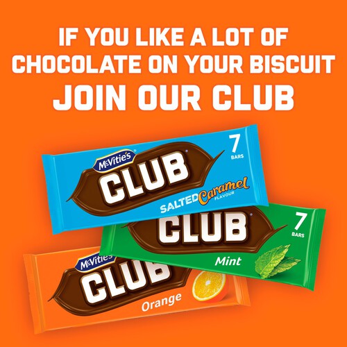 McVitie's Club Orange Chocolate Biscuit Bars 7 Pack Multipack