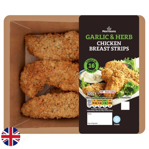 Morrisons British Garlic & Herb Chicken Strips 300g