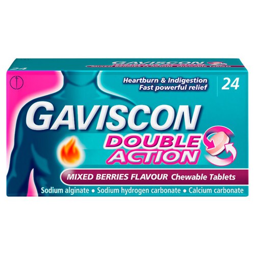 Gaviscon Double Action Heartburn & Indigestion Mixed Berries Tablets