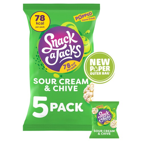 Snack a Jacks Sour Cream & Chive Multipack Rice Cakes Crisps 