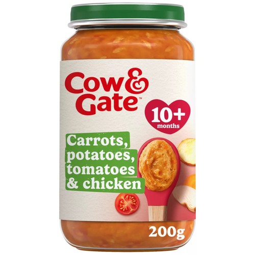 Cow & Gate Carrot Chicken Tomato & Potato Baby Food Meal Jar 8+ Months 200g