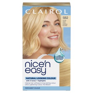 Clairol Nice'N Easy Creme Permanent Hair Dye Sb2 Ultra Light Cool Blonde