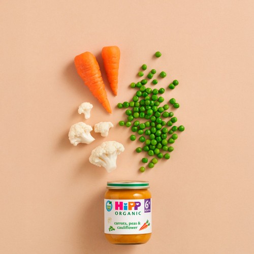 HiPP Organic Carrots Cauliflower & Peas Baby Food Jar 4+ Months 125g