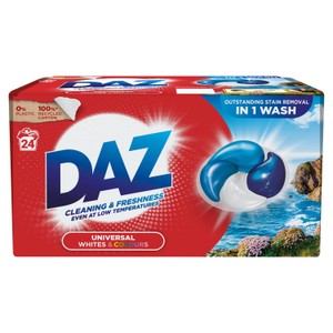 Daz All In 1 Pods Washing Capsules - Whites & Colours 24 Washes 400.8g
