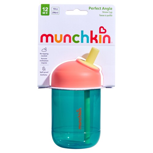 Munchkin 10Oz Perfect Angle Straw Trainer Cup 12 Months