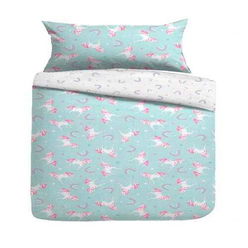 Nutmeg Home Easy Care Magical Unicorn Duvet Set Single