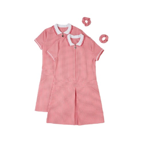 Nutmeg Sporty Gingham Red Dress Age 7-8 Years 