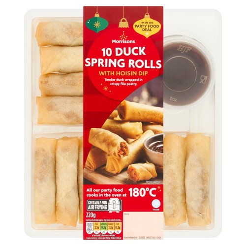 Morrisons 10 Duck Spring Rolls With Hoisin Dip 220g