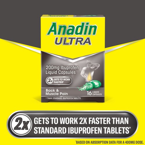 Anadin Ultra Ibuprofen Pain Relief Liquid Capsules 16s