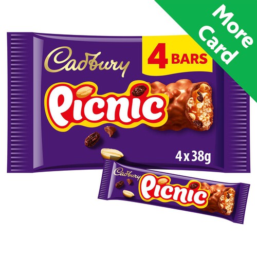 Cadbury Picnic Chocolate Bar 4 Pack Multipack