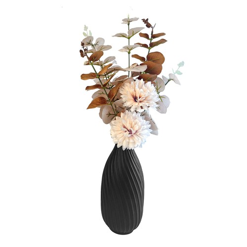 Nutmeg Home Black Vase Faux Floral