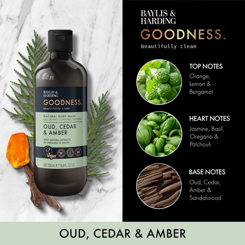 Baylis & Harding Goodness Oud, Cedar & Amber Body Wash 