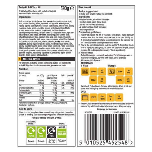 Morrisons Japanese Teriyaki Beef Fajita Kit