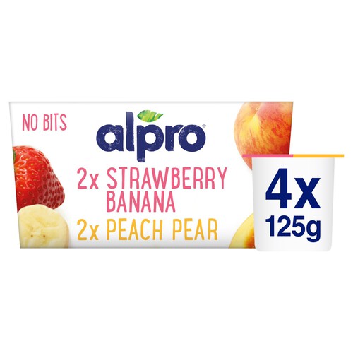 Alpro Strawberry-Banana & Peach-Pear Yoghurt Alternative 