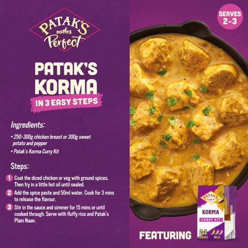 Patak's Korma Indian Curry Sauce Meal Kit 270g