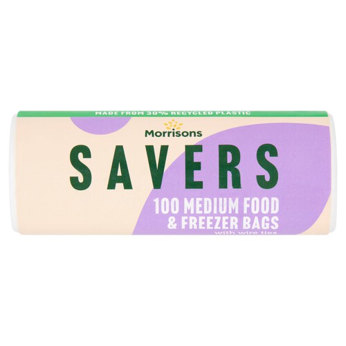 Morrisons Savers Food & Freezer Bags 100 Pack