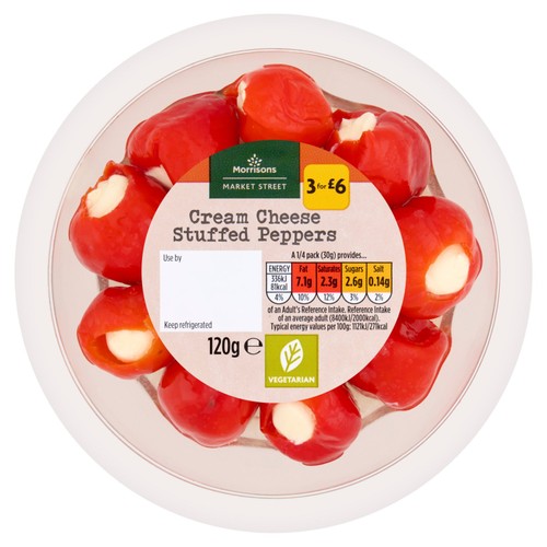 Morrisons Deli Cream Cheese Stuffed Peppers   120g