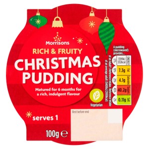 Morrisons Rich & Fruity Christmas Pudding Serves 1  100g