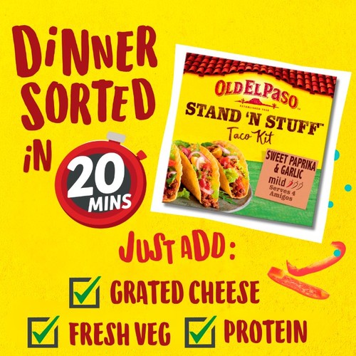 Old El Paso Stand And Stuff Paprika & Garlic Taco Kit 312g