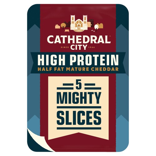 Cathedral City 5 High Protein Half Fat Cheddar Cheese Slices 