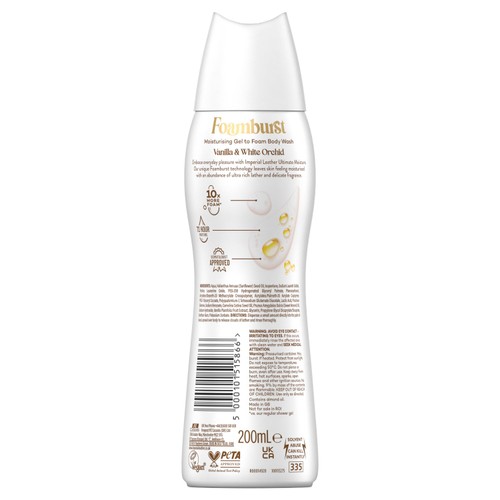 Imperial Leather Ultimate Moisture Vanilla & White Orchid Foamburst 200ml