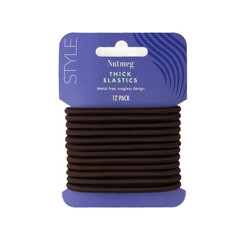 Nutmeg Women Thick Brown Hair Elastics