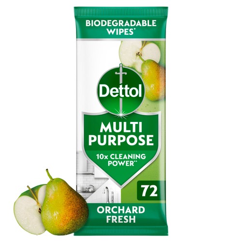 Dettol Multipurpose Cleaner Orchard Fresh Wipes 72 Pack