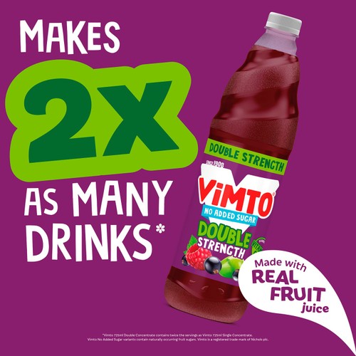 Vimto No Added Sugar Double Concentrate Squash 725ml