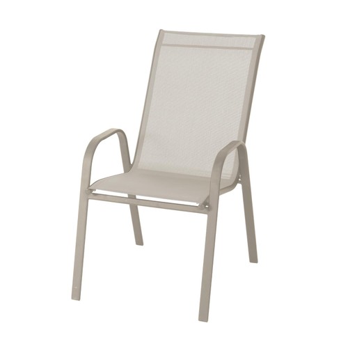 Nutmeg Textilene Stacking Chair Beige