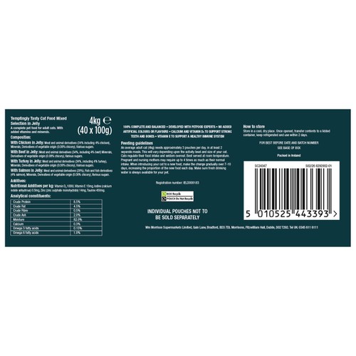 Morrisons Temptingly Tasty Cat Food Mixed Selection In Jelly 40 x 100g