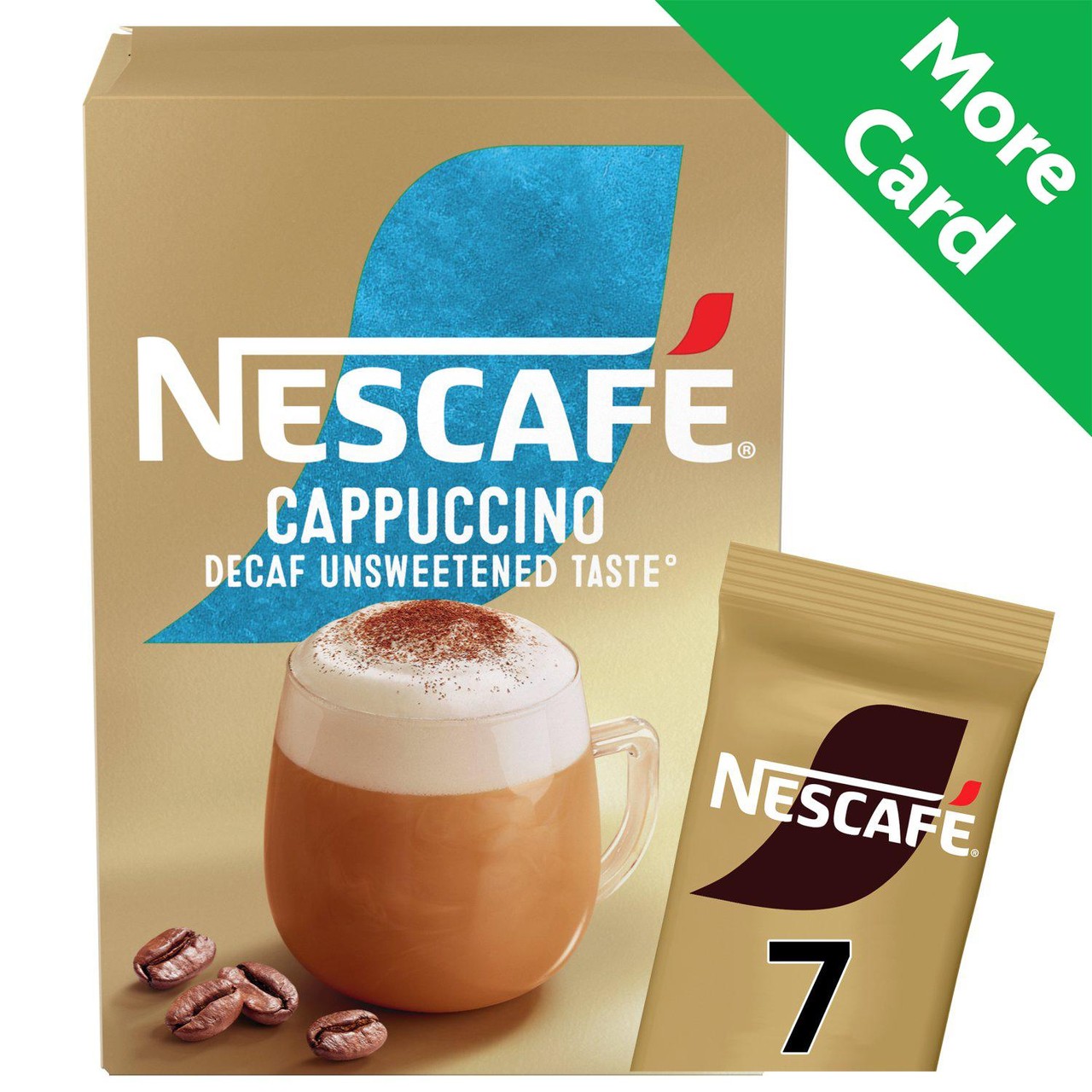 Nescafe Cappuccino Decaf Unsweetened Instant Coffee 7 Sachets