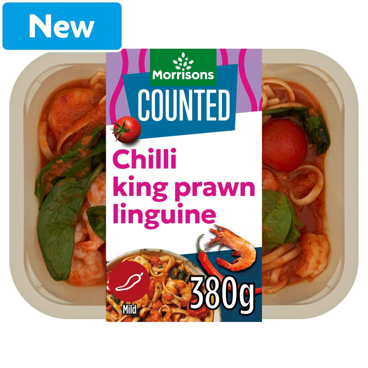 Morrisons Calorie Counted King Prawn Linguine 380g