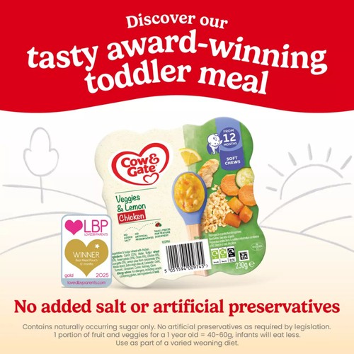 Cow & Gate Lemon Chicken & Vegetables Baby Food Meal 12+ Months 230g