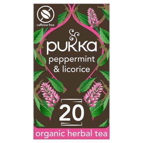 Pukka Peppermint & Licorice Organic Fair Herbal Tea 20 Sachets